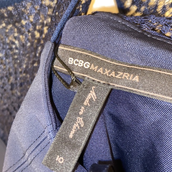 NEW BCBG MAX AZRIA SOPHIANA BANDAGE DRESS CORSET BODYCON LACE SZ 10 NAVY BLUE - Picture 10 of 13